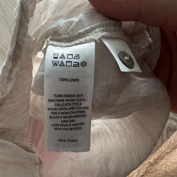 Sigrid Olsen Shirt Womens Medium Linen Button-Up Long-Sleeve Casual Size 3XL - Picture 5 of 6